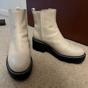 Calvin Klein Cream Ankle Boots